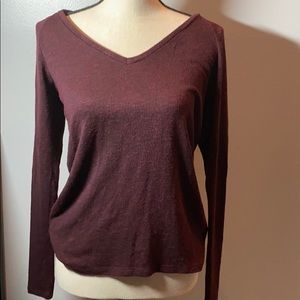 American Eagle XS maroon and black v-neck sweater